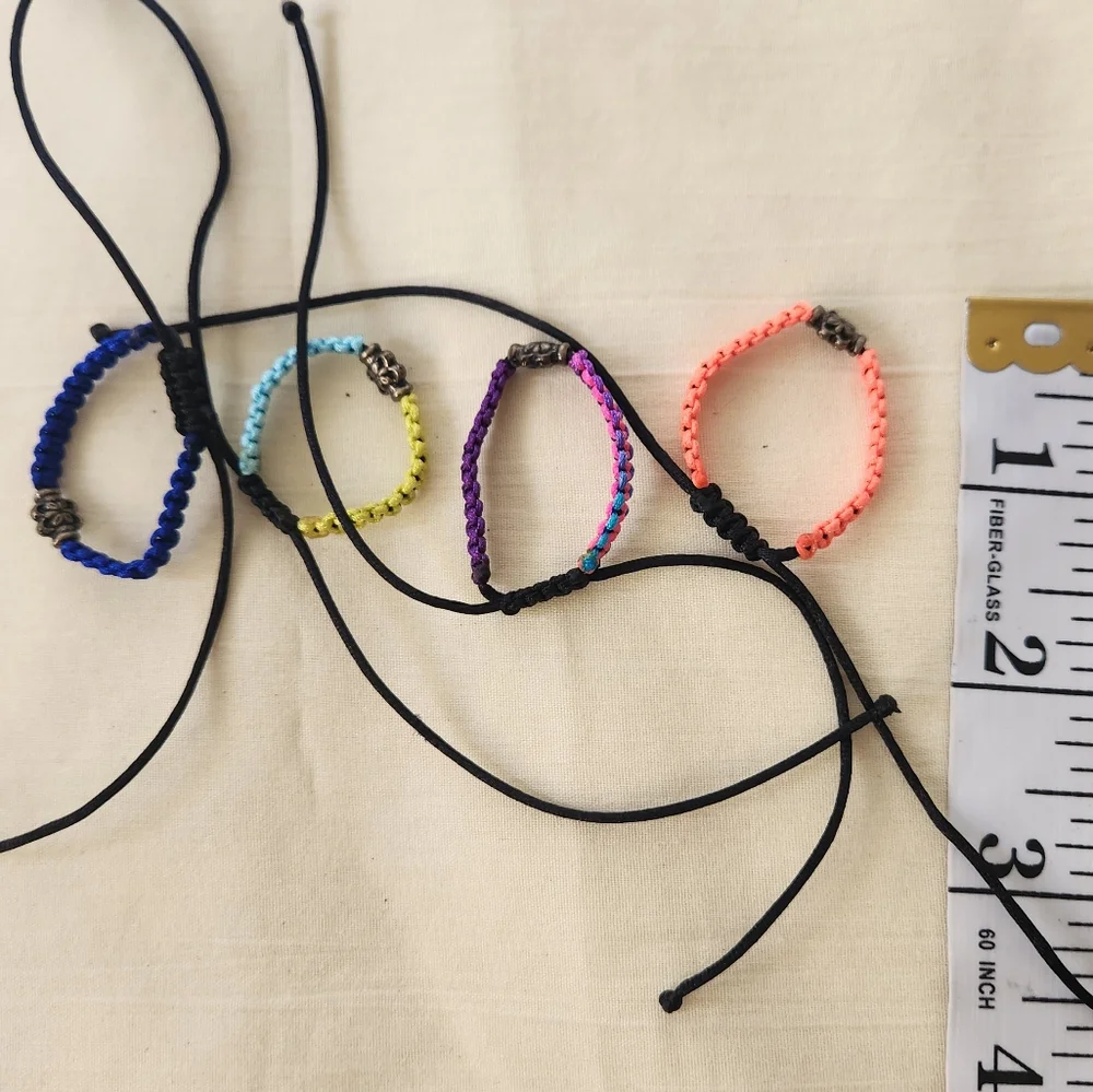 Adjustable Bracelet Handmade Braided Bracelet 4 Pieces  Unisex #01